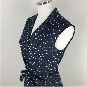 Ann Taylor - navy abstract dot shirt dress